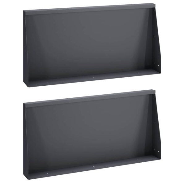 vidaXL Oporný múr 2 ks 80 x 12 x 40 cm Oceľ Antracitová – Obrázok 2