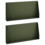 vidaXL Oporný múr 2 ks 80 x 12 x 40 cm Oceľ Olivovo zelená – Obrázok 2