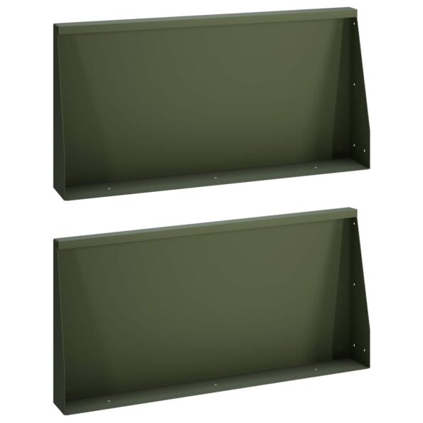 vidaXL Oporný múr 2 ks 80 x 12 x 40 cm Oceľ Olivovo zelená – Obrázok 2