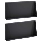 vidaXL Oporný múr 2 ks 80 x 12 x 50 cm Oceľ Čierna – Obrázok 2