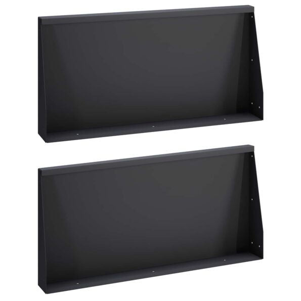 vidaXL Oporný múr 2 ks 80 x 12 x 50 cm Oceľ Čierna – Obrázok 2