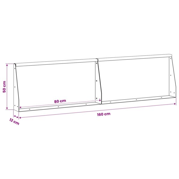 vidaXL Oporný múr 2 ks 80 x 12 x 50 cm Oceľ Čierna – Obrázok 8
