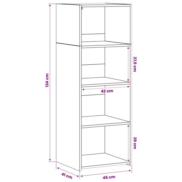 vidaXL Highboard Staré drevo 45 x 41 x 124 cm Kompozitné drevo – Obrázok 8