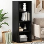 vidaXL Highboard Čierny dub 45 x 41 x 124 cm Kompozitné drevo