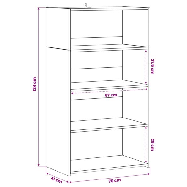 vidaXL Highboard Dub artisan 70 x 41 x 124 cm Kompozitné drevo – Obrázok 8