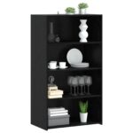vidaXL Highboard Čierny dub 70 x 41 x 124 cm Kompozitné drevo – Obrázok 3