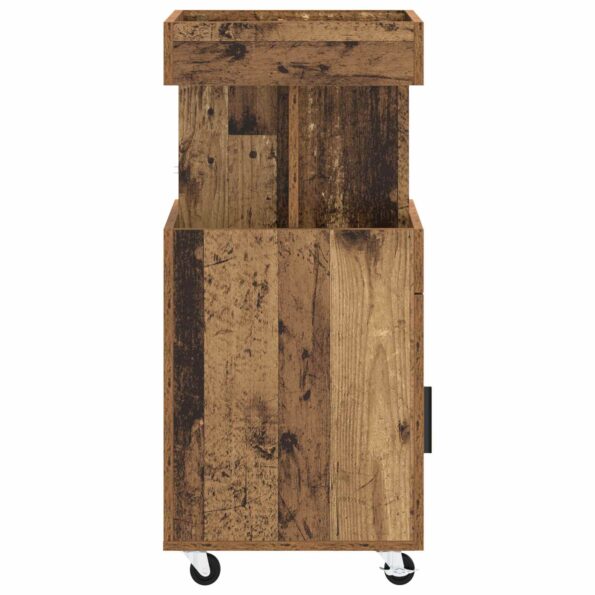 vidaXL Barový vozík Staré drevo 50 x 41 x 89 cm Kompozitné drevo – Obrázok 5