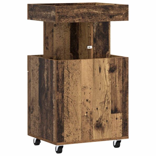 vidaXL Barový vozík Staré drevo 50 x 41 x 89 cm Kompozitné drevo – Obrázok 6