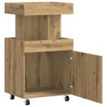 vidaXL Barový vozík Dub artisan 50 x 41 x 89 cm Kompozitné drevo – Obrázok 3