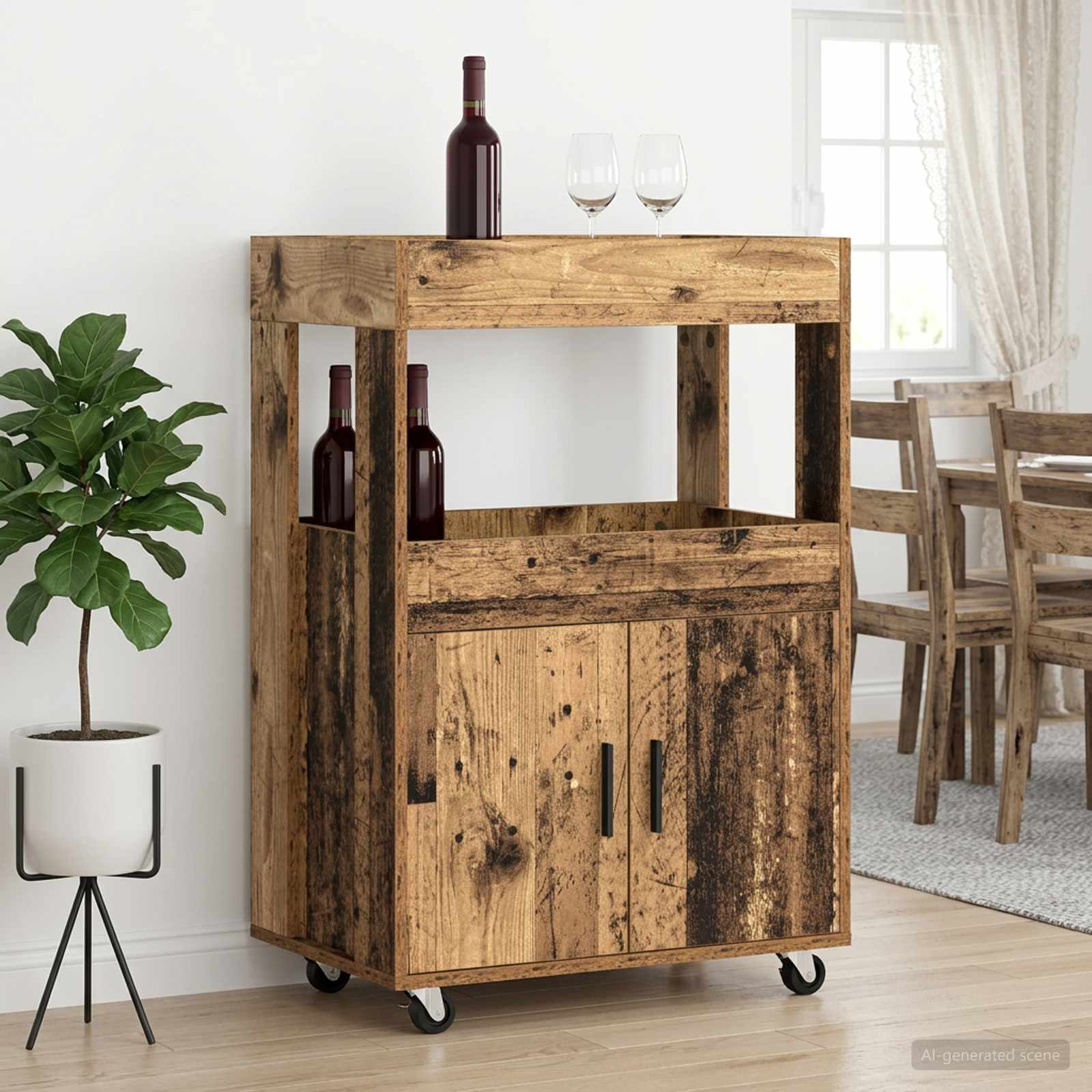 8015684_1.jpg vidaXL Barový vozík Staré drevo 60 x 39.5 x 89 cm Kompozitné drevo – Obrázok 1