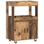 vidaXL Barový vozík Staré drevo 60 x 39.5 x 89 cm Kompozitné drevo – Obrázok 2