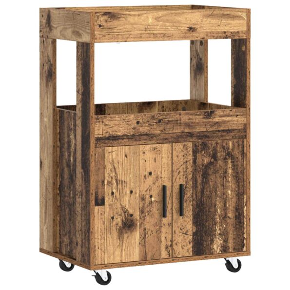 vidaXL Barový vozík Staré drevo 60 x 39.5 x 89 cm Kompozitné drevo – Obrázok 2