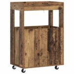 vidaXL Barový vozík Staré drevo 60 x 39.5 x 89 cm Kompozitné drevo – Obrázok 6