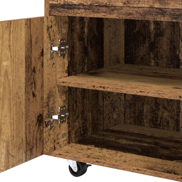 vidaXL Barový vozík Staré drevo 60 x 39.5 x 89 cm Kompozitné drevo – Obrázok 7