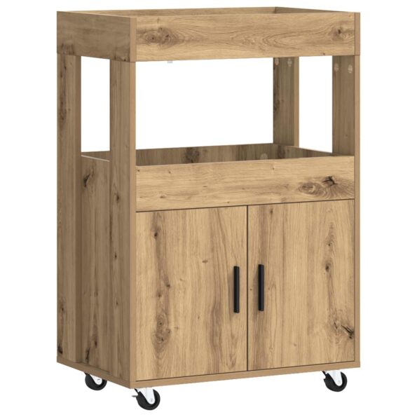 vidaXL Barový vozík Dub artisan 60 x 39.5 x 89 cm Kompozitné drevo – Obrázok 2