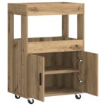 vidaXL Barový vozík Dub artisan 60 x 39.5 x 89 cm Kompozitné drevo – Obrázok 3