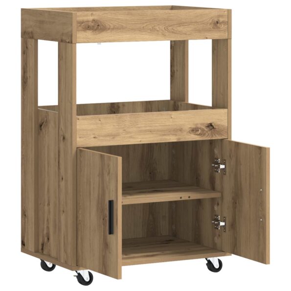 vidaXL Barový vozík Dub artisan 60 x 39.5 x 89 cm Kompozitné drevo – Obrázok 3