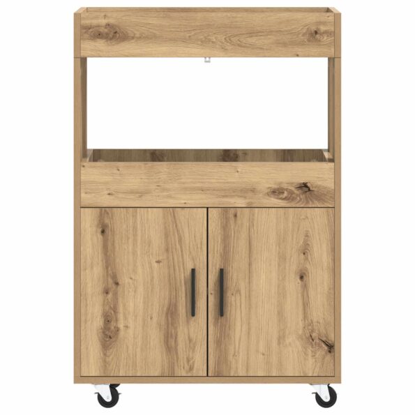 vidaXL Barový vozík Dub artisan 60 x 39.5 x 89 cm Kompozitné drevo – Obrázok 4