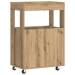 vidaXL Barový vozík Dub artisan 60 x 39.5 x 89 cm Kompozitné drevo – Obrázok 6