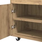 vidaXL Barový vozík Dub artisan 60 x 39.5 x 89 cm Kompozitné drevo – Obrázok 7