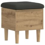 vidaXL Úložná lavička s vankúšom Dub artisan 42 x 42 x 46 cm – Obrázok 2