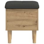 vidaXL Úložná lavička s vankúšom Dub artisan 42 x 42 x 46 cm – Obrázok 4