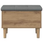 vidaXL Úložná lavička s vankúšom Dub artisan 62 x 42 x 46 cm – Obrázok 3