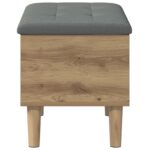 vidaXL Úložná lavička s vankúšom Dub artisan 62 x 42 x 46 cm – Obrázok 4