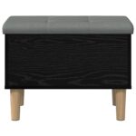 vidaXL Úložná lavička s vankúšom Čierny dub 62 x 42 x 46 cm – Obrázok 3