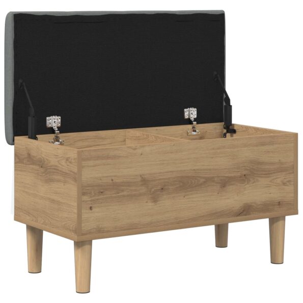 vidaXL Úložná lavička s vankúšom Dub artisan 82 x 42 x 46 cm – Obrázok 2
