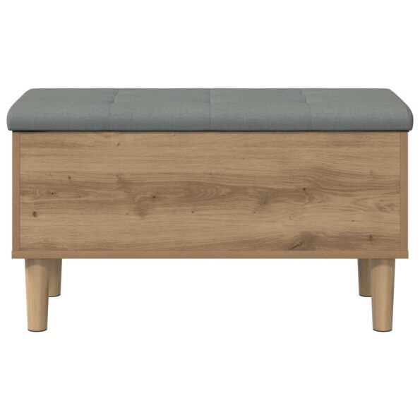 vidaXL Úložná lavička s vankúšom Dub artisan 82 x 42 x 46 cm – Obrázok 3