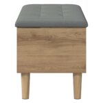 vidaXL Úložná lavička s vankúšom Dub artisan 82 x 42 x 46 cm – Obrázok 4