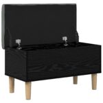 vidaXL Úložná lavička s vankúšom Čierny dub 82 x 42 x 46 cm – Obrázok 2