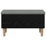 vidaXL Úložná lavička s vankúšom Čierny dub 82 x 42 x 46 cm – Obrázok 3