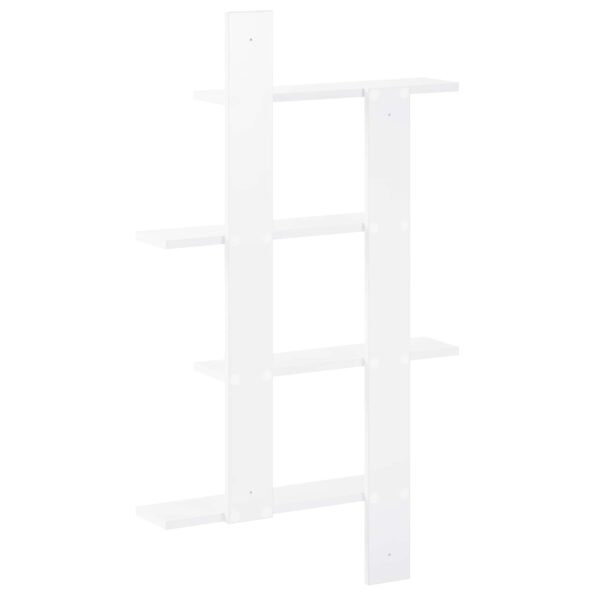 vidaXL Stenná polica Biela 61 x 13,5 x 105 cm Kompozitné drevo – Obrázok 4