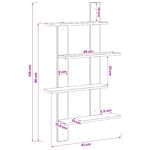 vidaXL Stenná polica Biela 61 x 13,5 x 105 cm Kompozitné drevo – Obrázok 6