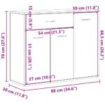 vidaXL Komoda, čierny dub, 88x30x70 cm, imitácia dreva – Obrázok 12