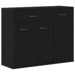 vidaXL Komoda, čierny dub, 88x30x70 cm, imitácia dreva – Obrázok 2