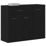 vidaXL Komoda, čierny dub, 88x30x70 cm, imitácia dreva – Obrázok 4