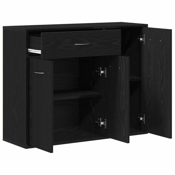 vidaXL Komoda, čierny dub, 88x30x70 cm, imitácia dreva – Obrázok 5