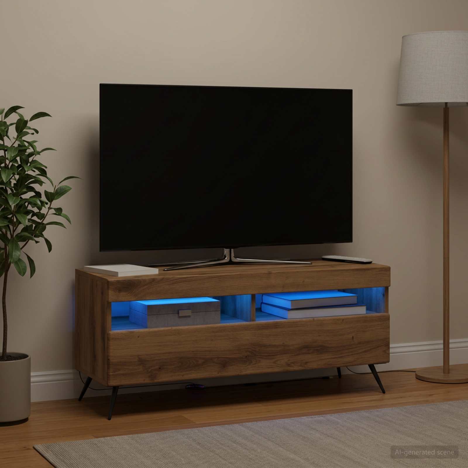 897654_1.jpg vidaXL LED TV kabinet Dub artisan Kompozitné drevo – Obrázok 1