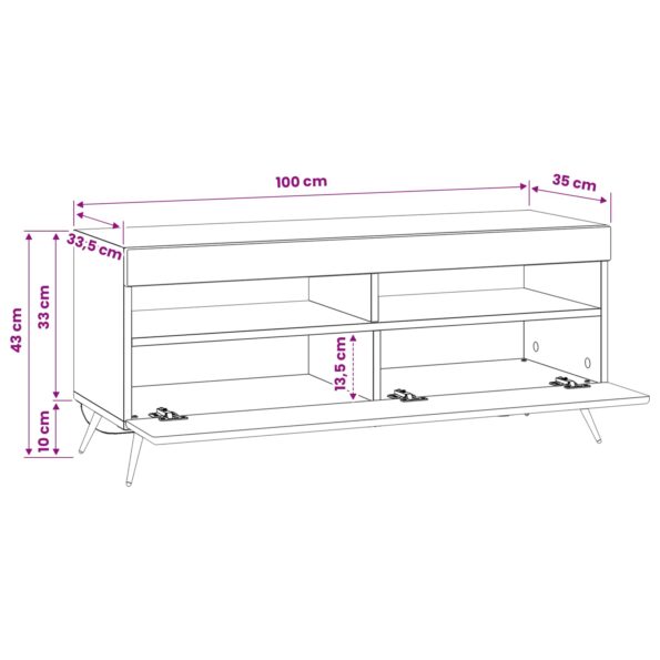 vidaXL LED TV kabinet Dub artisan Kompozitné drevo – Obrázok 12