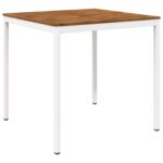 vidaXL Záhradný barový stôl Prírodná a biela 110 x 108,5 x 105 cm – Obrázok 2