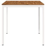 vidaXL Záhradný barový stôl Prírodná a biela 110 x 108,5 x 105 cm – Obrázok 3