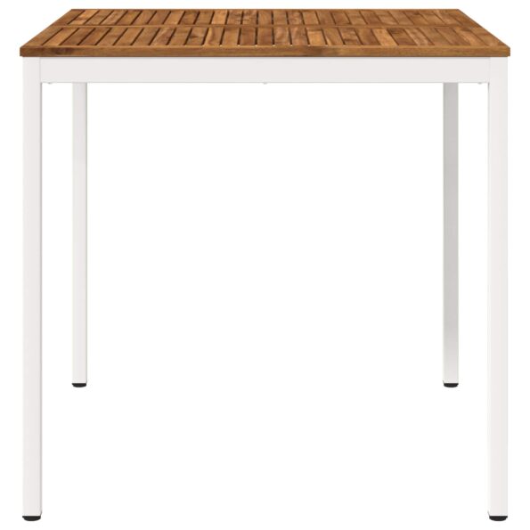 vidaXL Záhradný barový stôl Prírodná a biela 110 x 108,5 x 105 cm – Obrázok 3