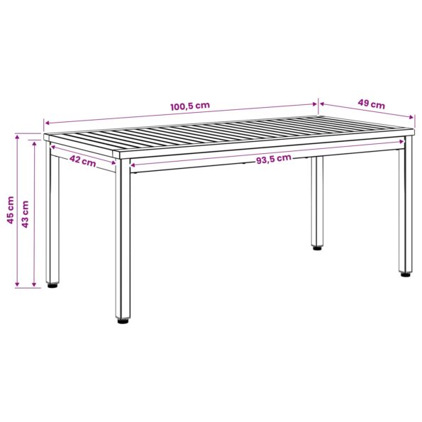 vidaXL Konferenčný stolík Biela 50 x 100,5 x 45 cm – Obrázok 10