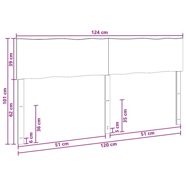 vidaXL Čelo postele so živou hranou ROSTOCK Tmavohnedá 120 cm – Obrázok 7