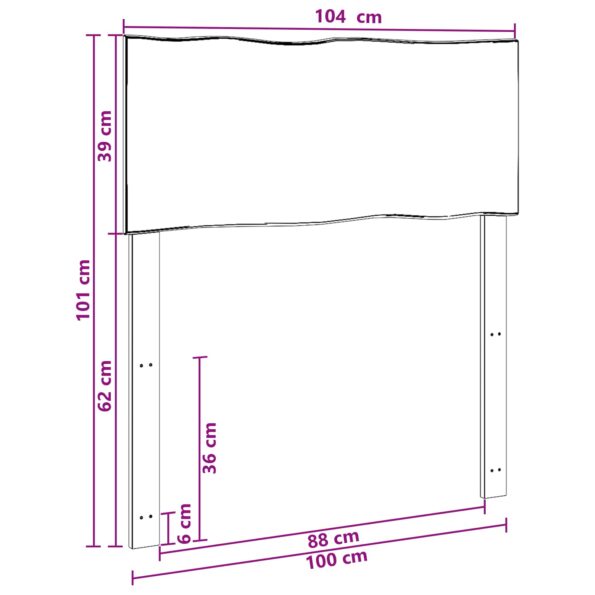 vidaXL Čelo postele so živou hranou ROSTOCK Biela 100 cm – Obrázok 7