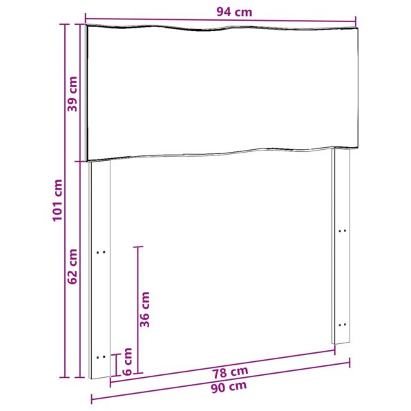 vidaXL Čelo postele so živou hranou ROSTOCK Biela 90 cm – Obrázok 7