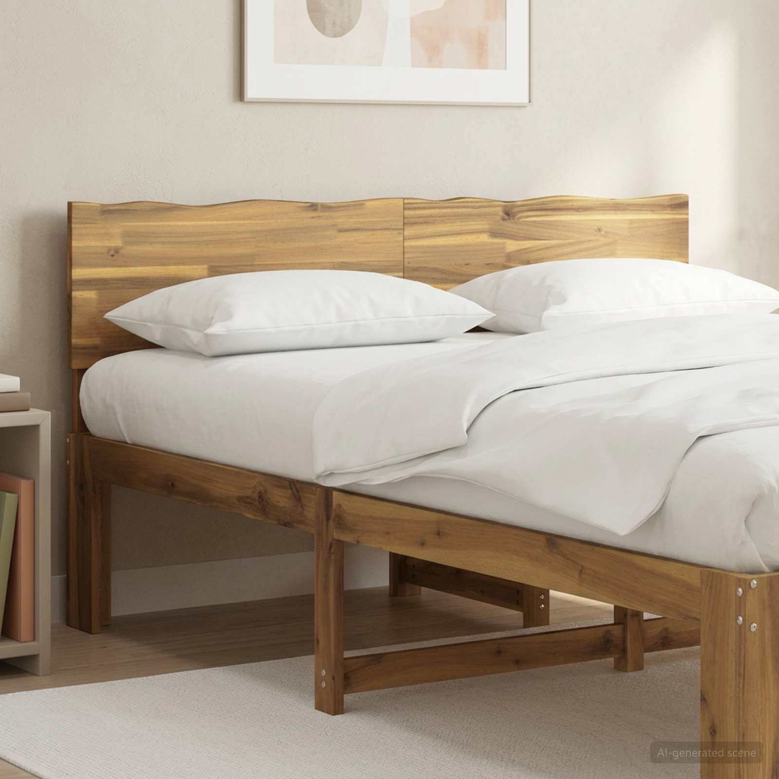 903259_1.jpg vidaXL Čelo postele s prirodzenou hranou ROSTOCK Biela 140 cm – Obrázok 1